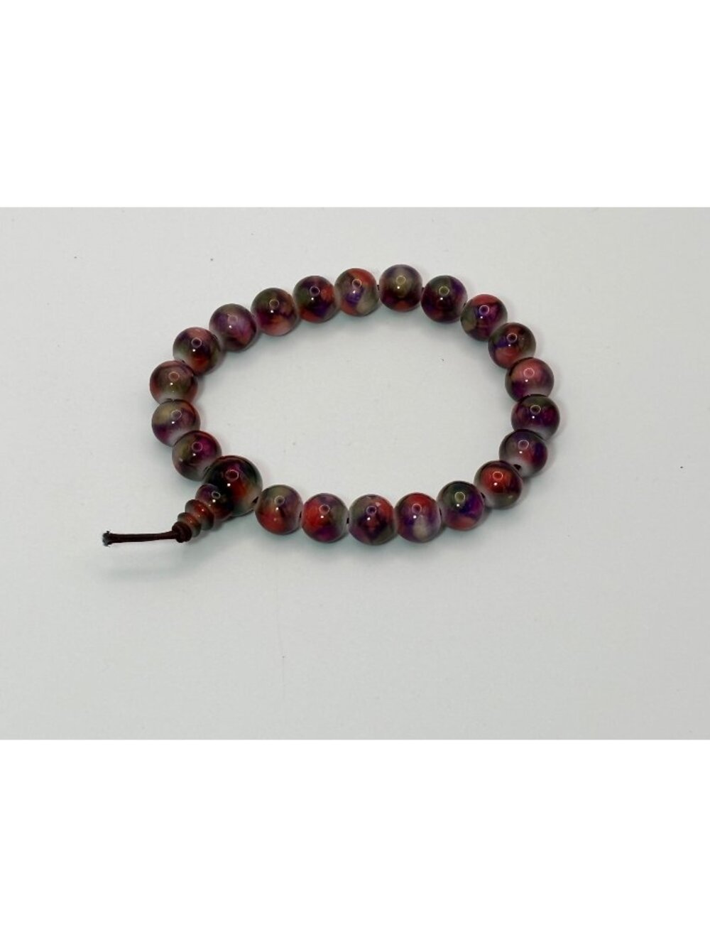 Colorful Frosted Glass Bead Bracelet Purple Stretch Bracelet - Picture 1 of 2